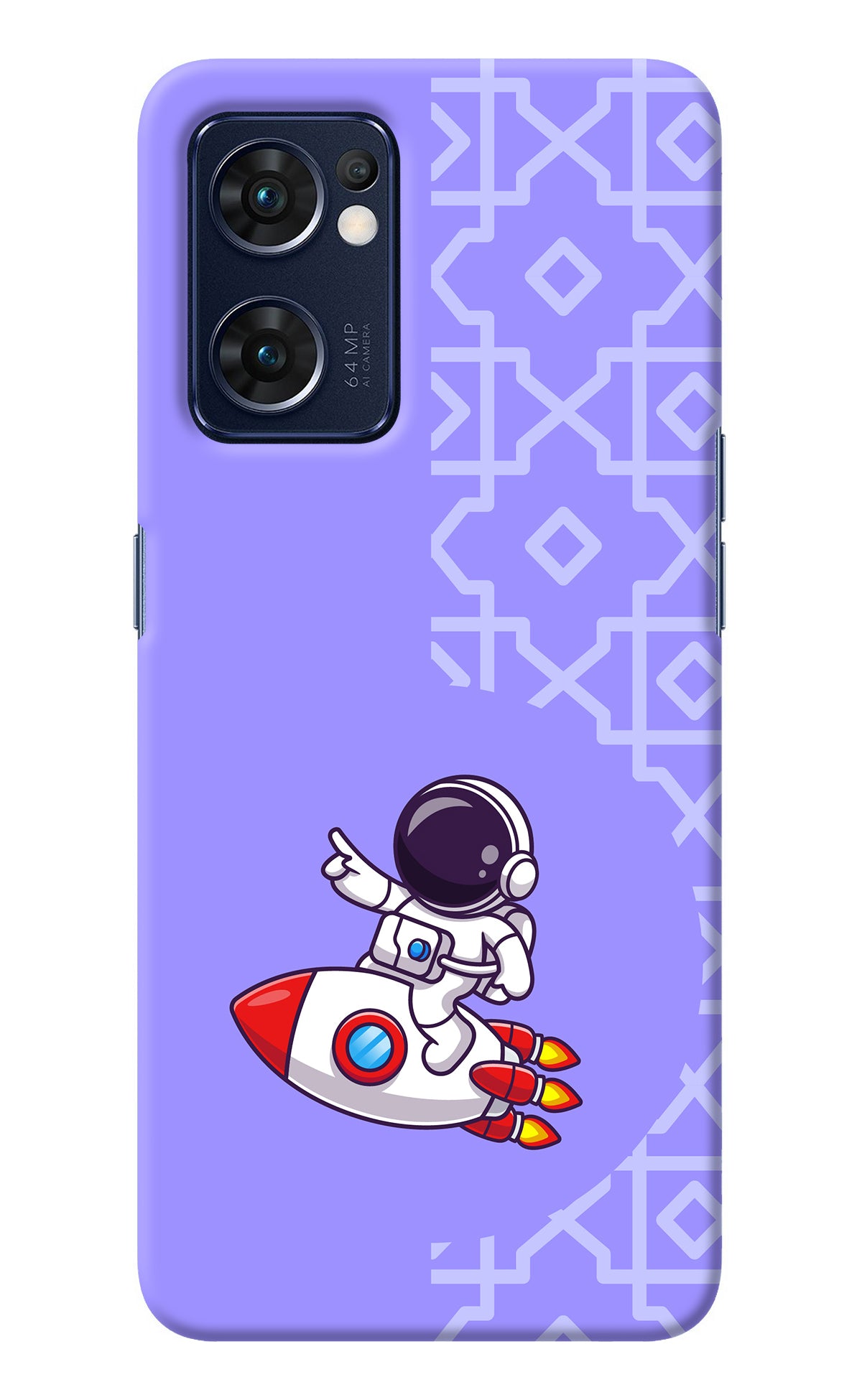 Cute Astronaut Oppo Reno7 5G Back Cover