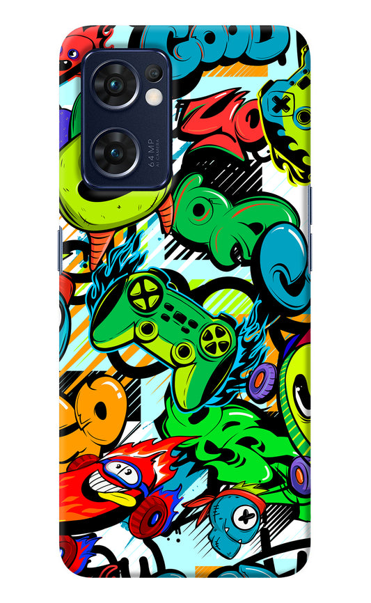 Game Doodle Oppo Reno7 5G Back Cover