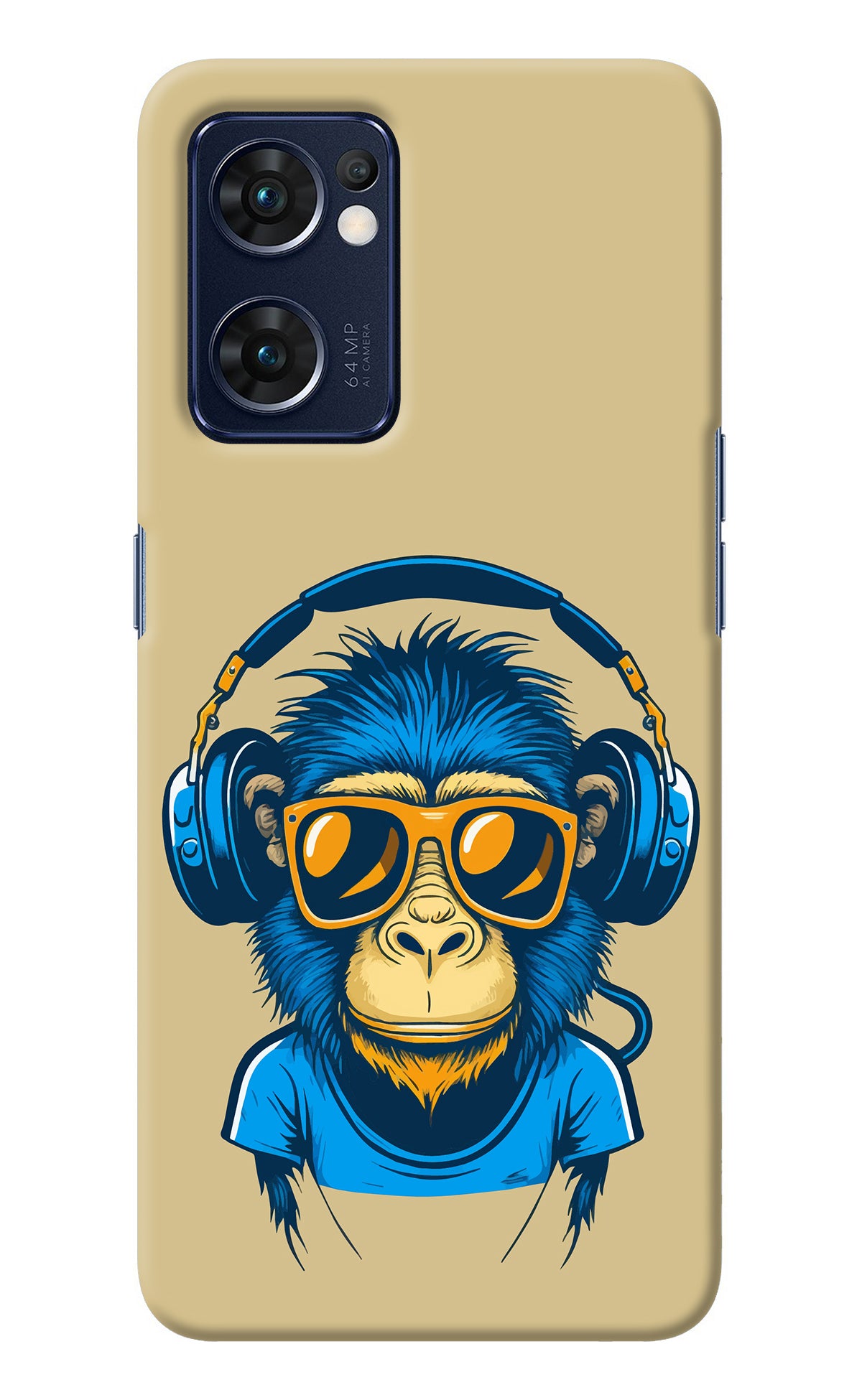 Monkey Headphone Oppo Reno7 5G Back Cover