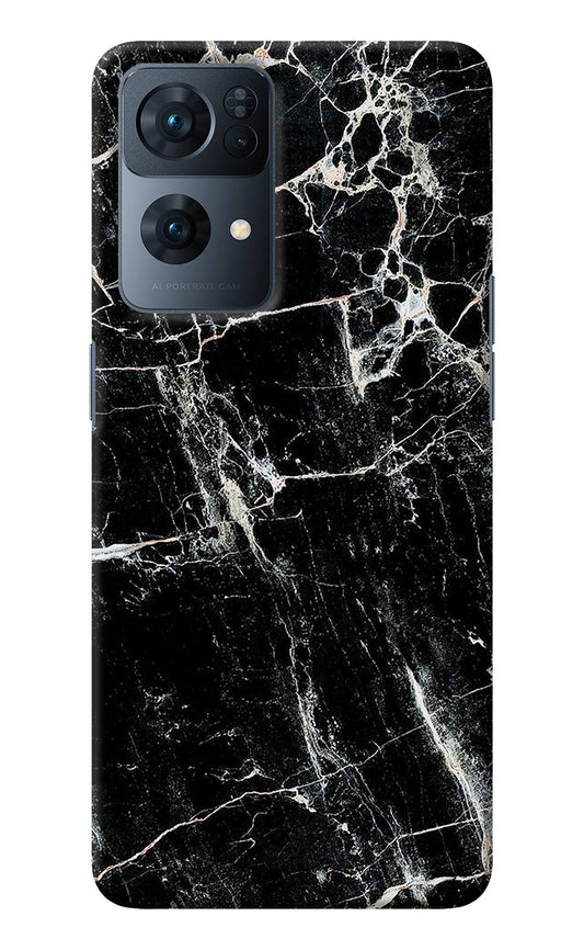 Black Marble Texture Oppo Reno7 Pro 5G Back Cover