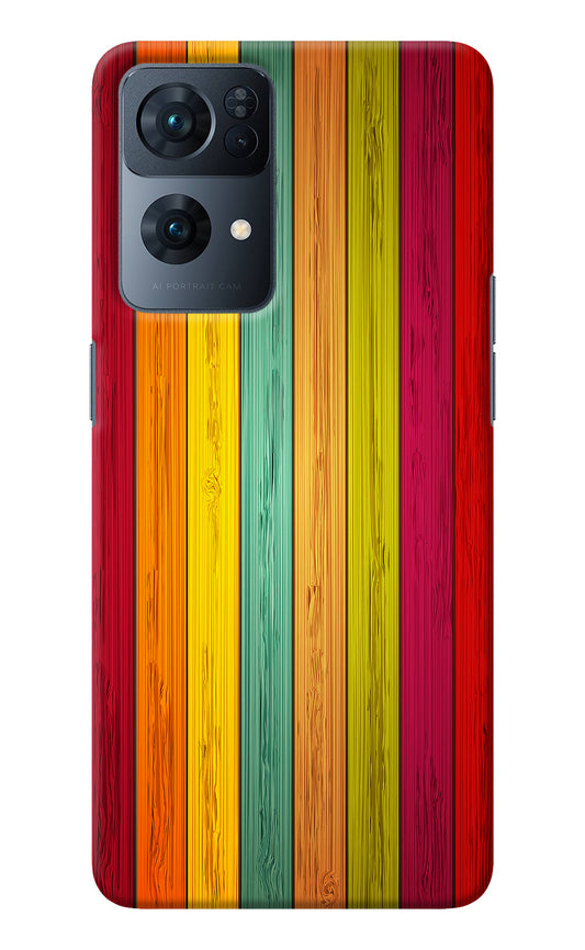 Multicolor Wooden Oppo Reno7 Pro 5G Back Cover
