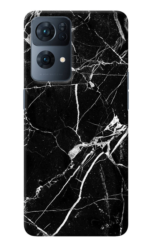 Black Marble Pattern Oppo Reno7 Pro 5G Back Cover