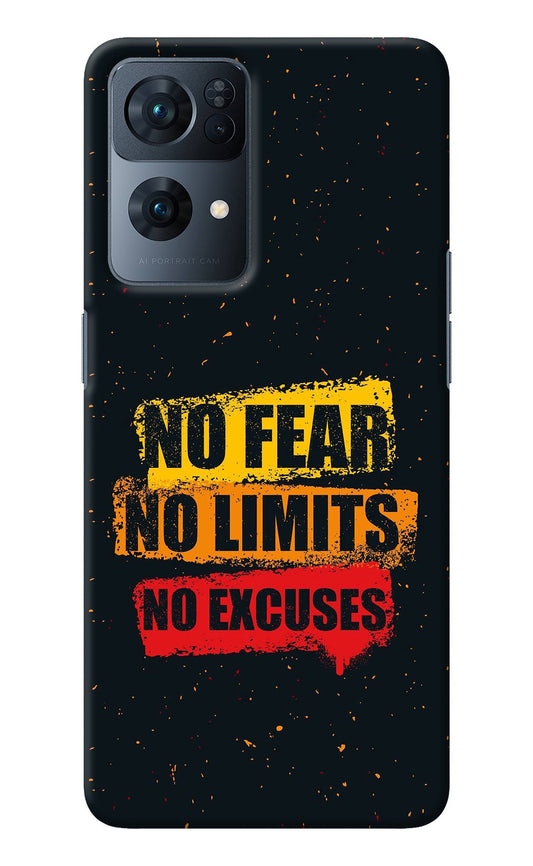 No Fear No Limits No Excuse Oppo Reno7 Pro 5G Back Cover