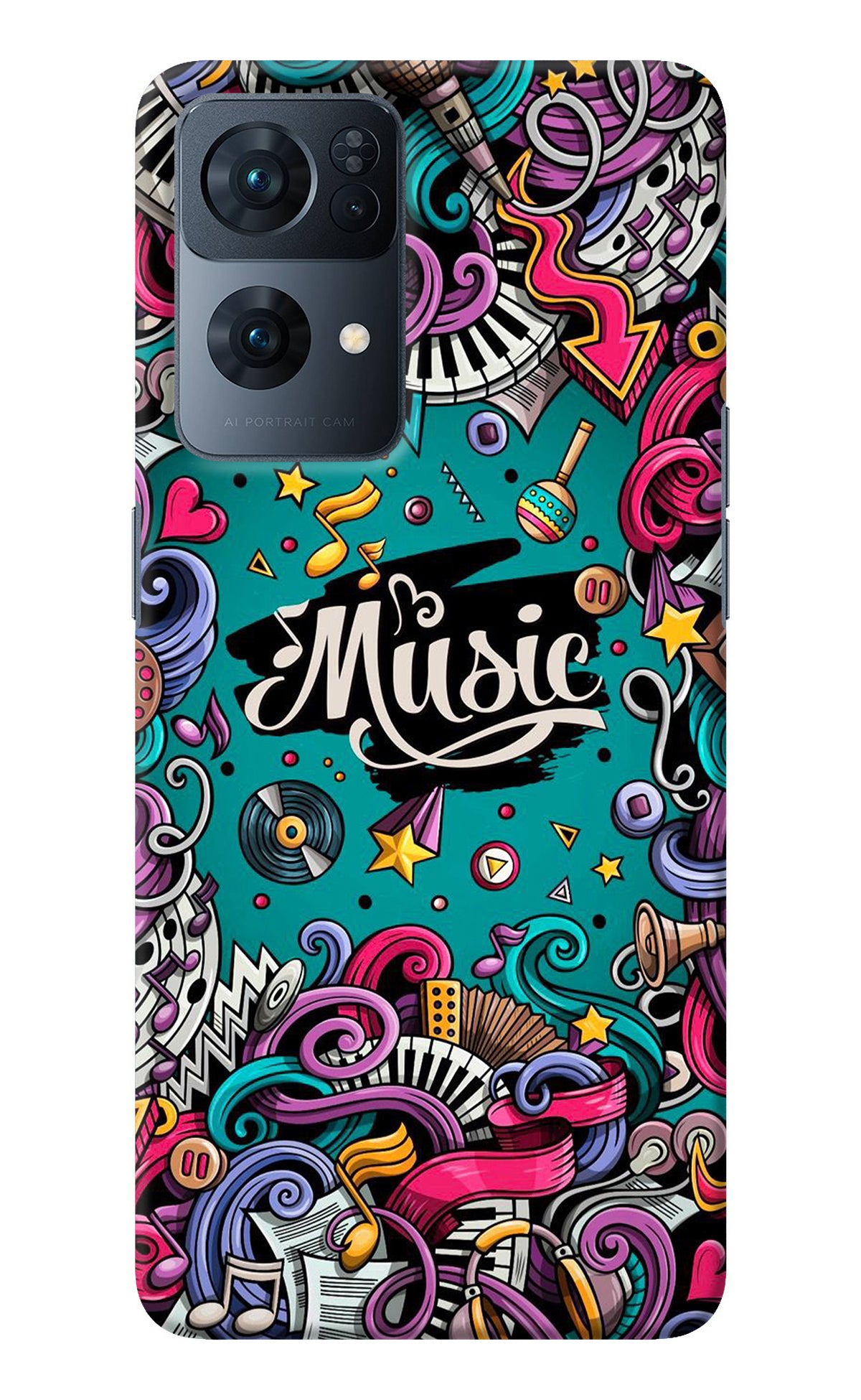 Music Graffiti Oppo Reno7 Pro 5G Back Cover