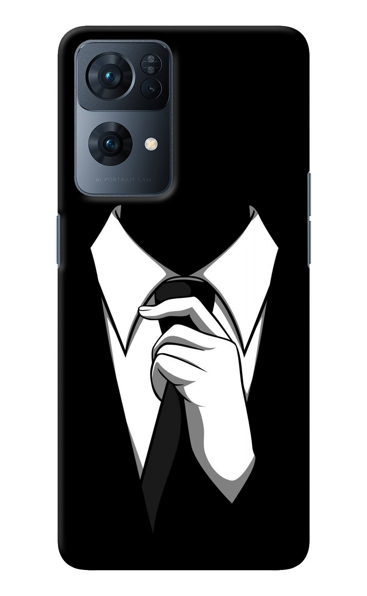 Black Tie Oppo Reno7 Pro 5G Back Cover