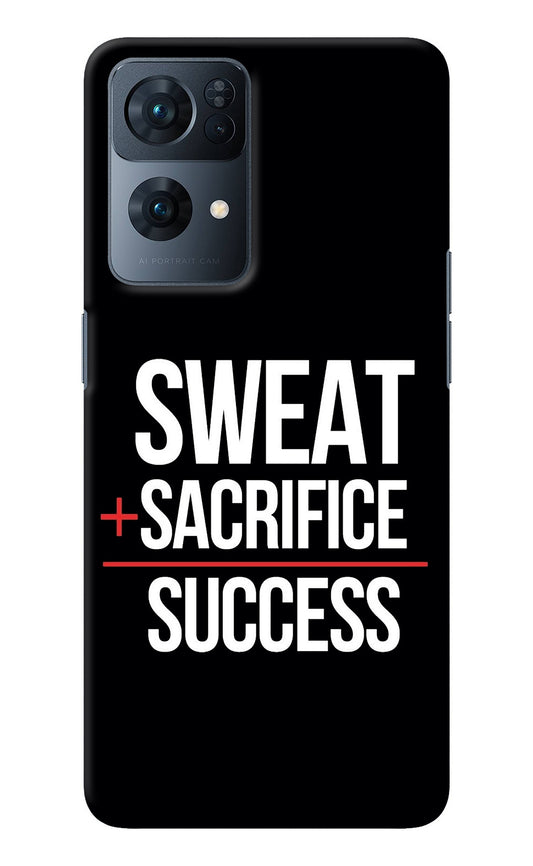 Sweat Sacrifice Success Oppo Reno7 Pro 5G Back Cover