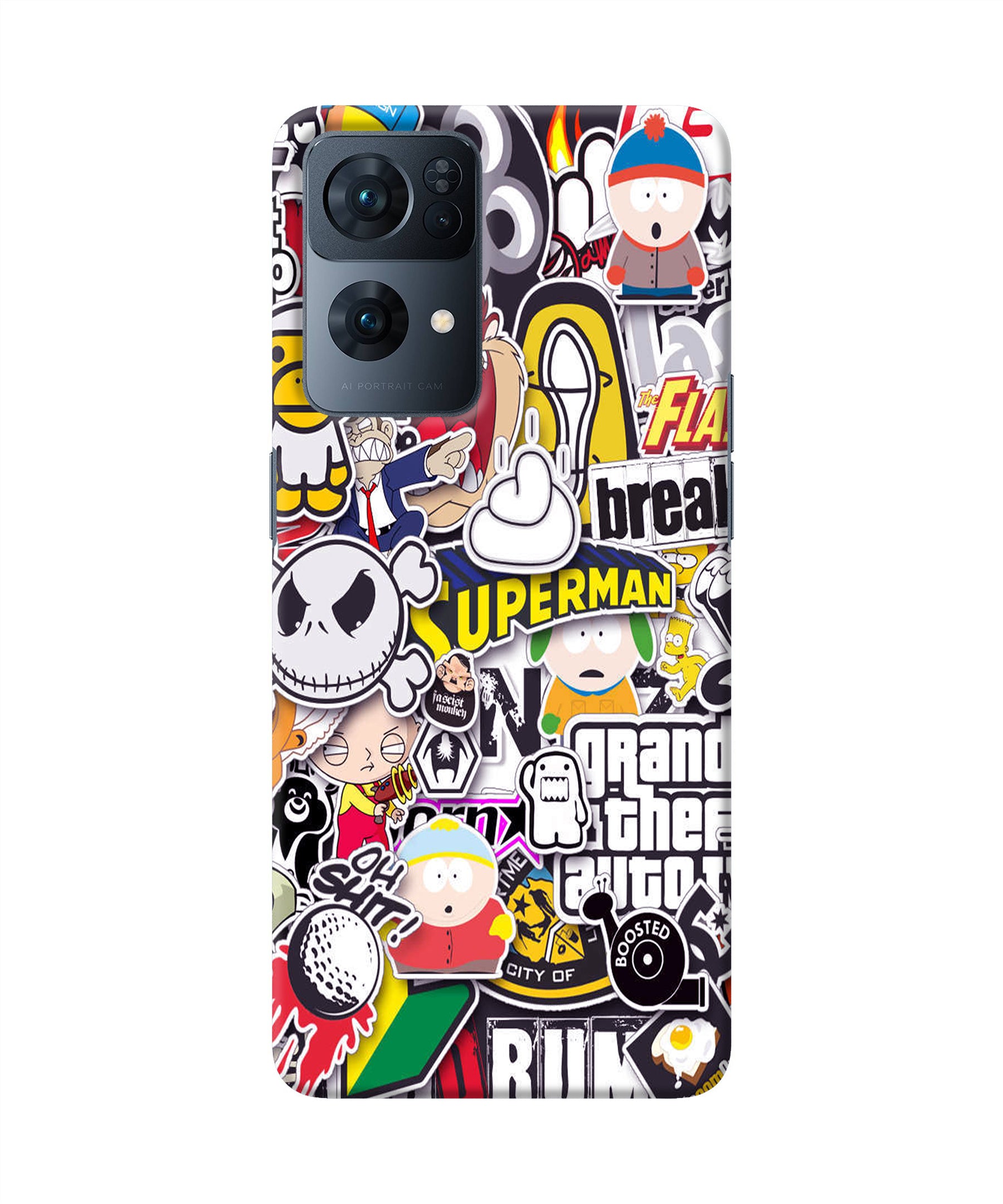 Sticker Bomb Oppo Reno7 Pro 5G Back Cover