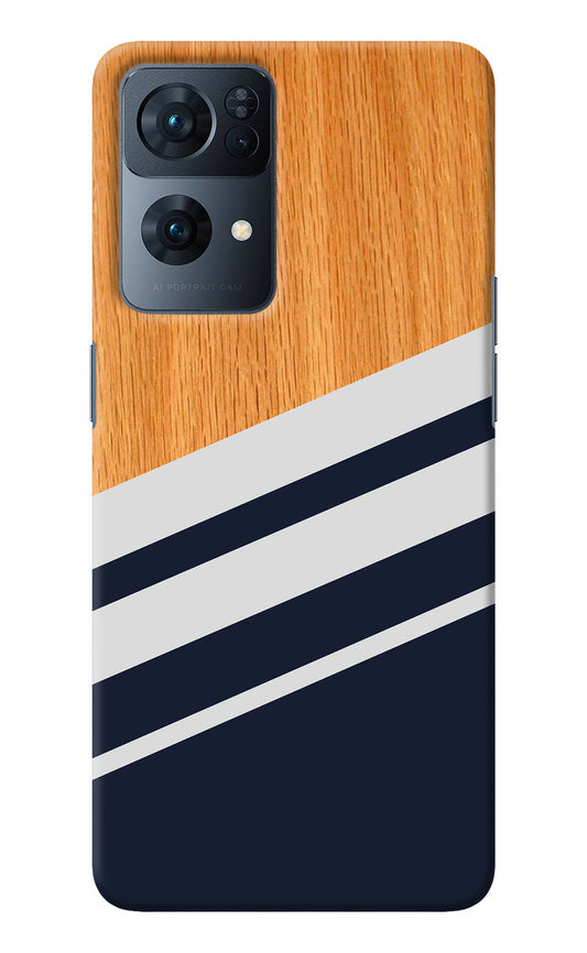 Blue and white wooden Oppo Reno7 Pro 5G Back Cover