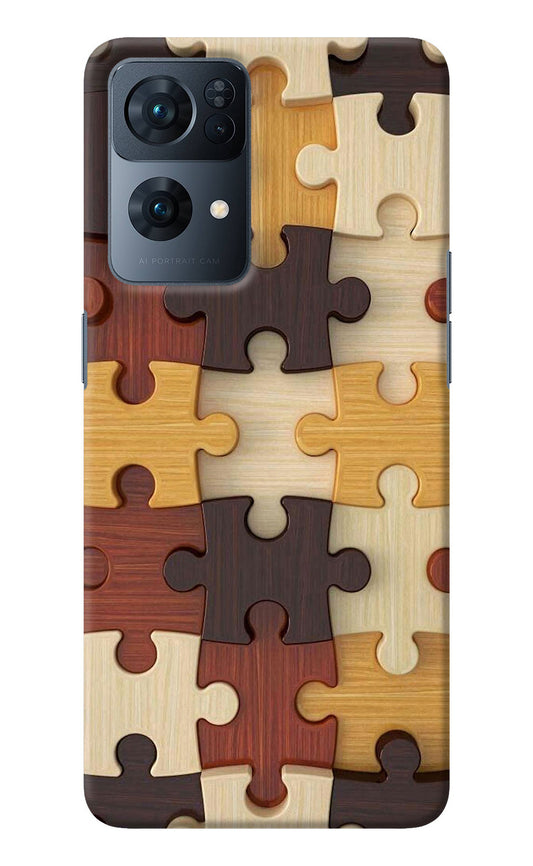Wooden Puzzle Oppo Reno7 Pro 5G Back Cover