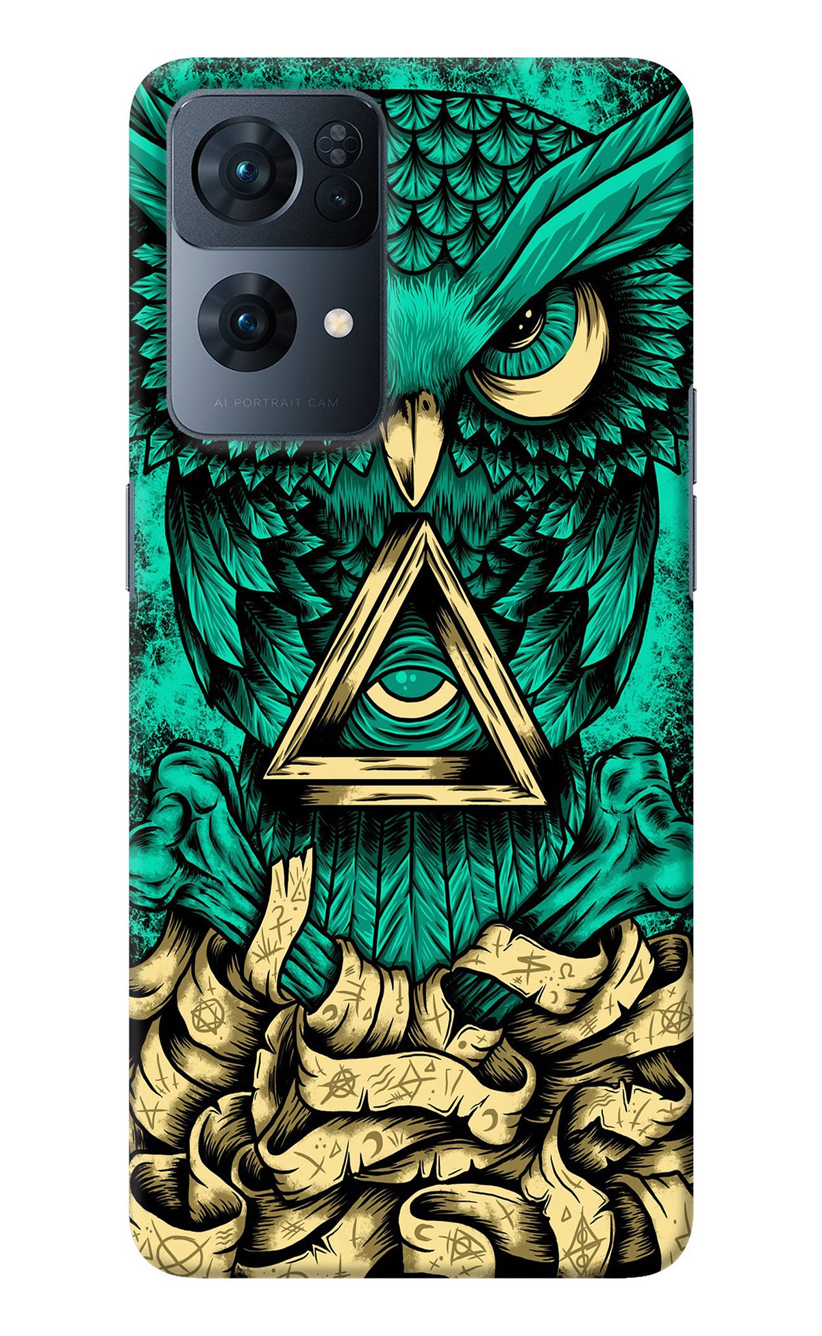 Green Owl Oppo Reno7 Pro 5G Back Cover