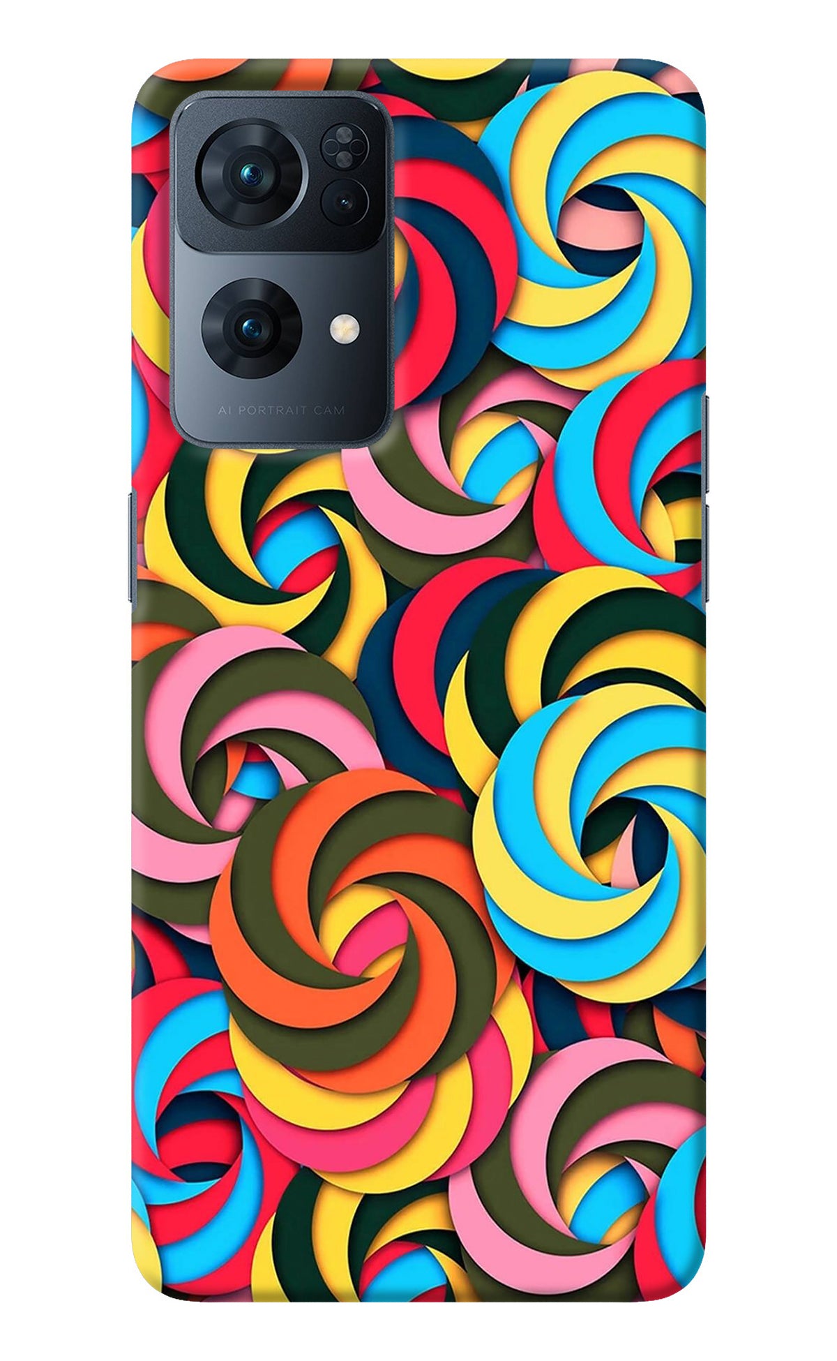 Spiral Pattern Oppo Reno7 Pro 5G Back Cover