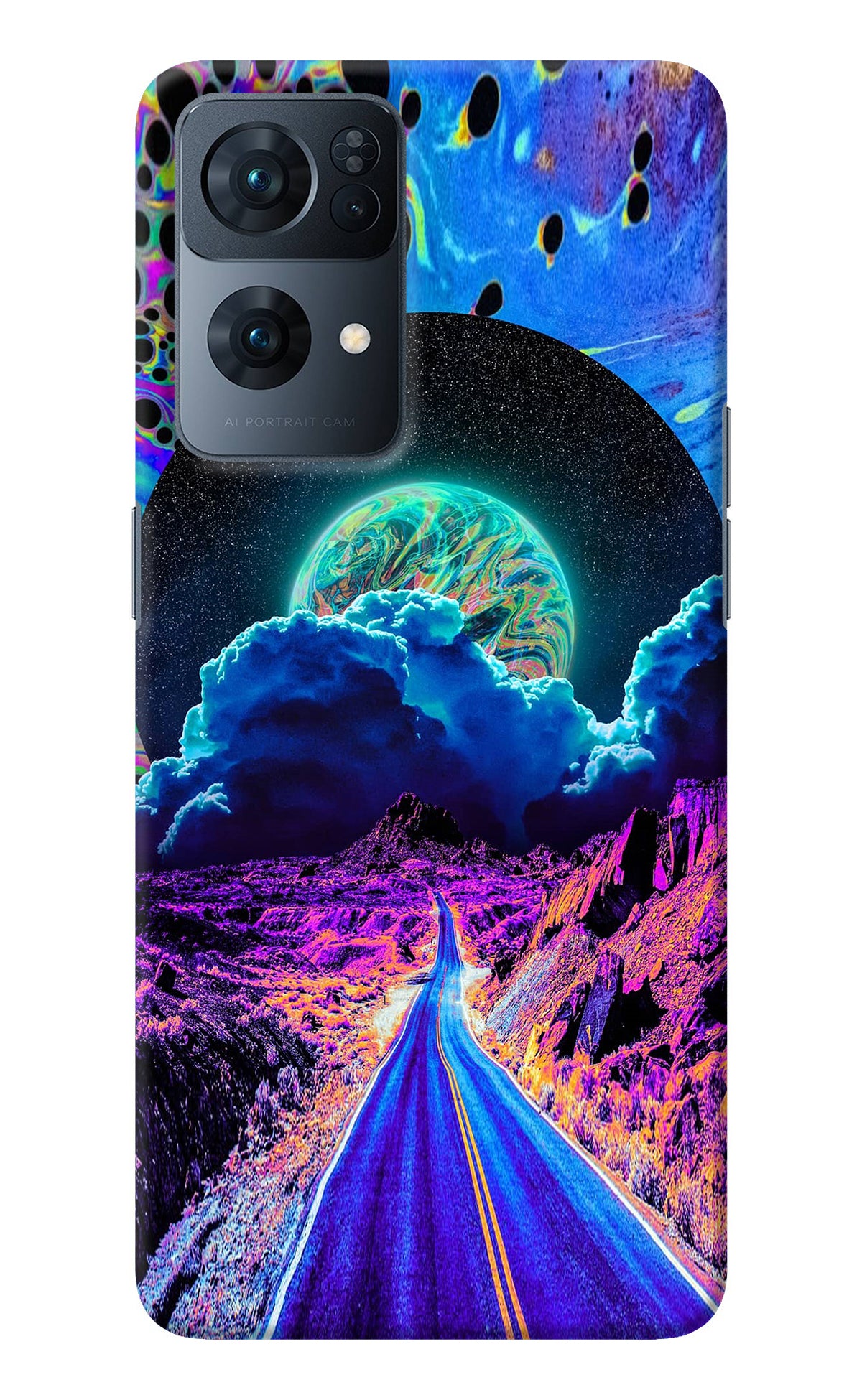 Psychedelic Painting Oppo Reno7 Pro 5G Back Cover