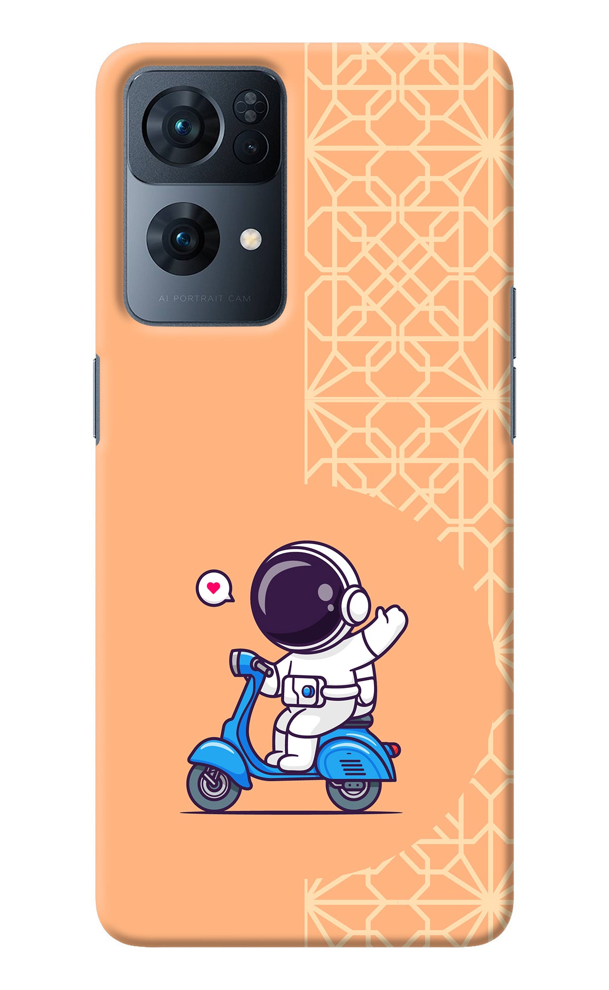 Cute Astronaut Riding Oppo Reno7 Pro 5G Back Cover