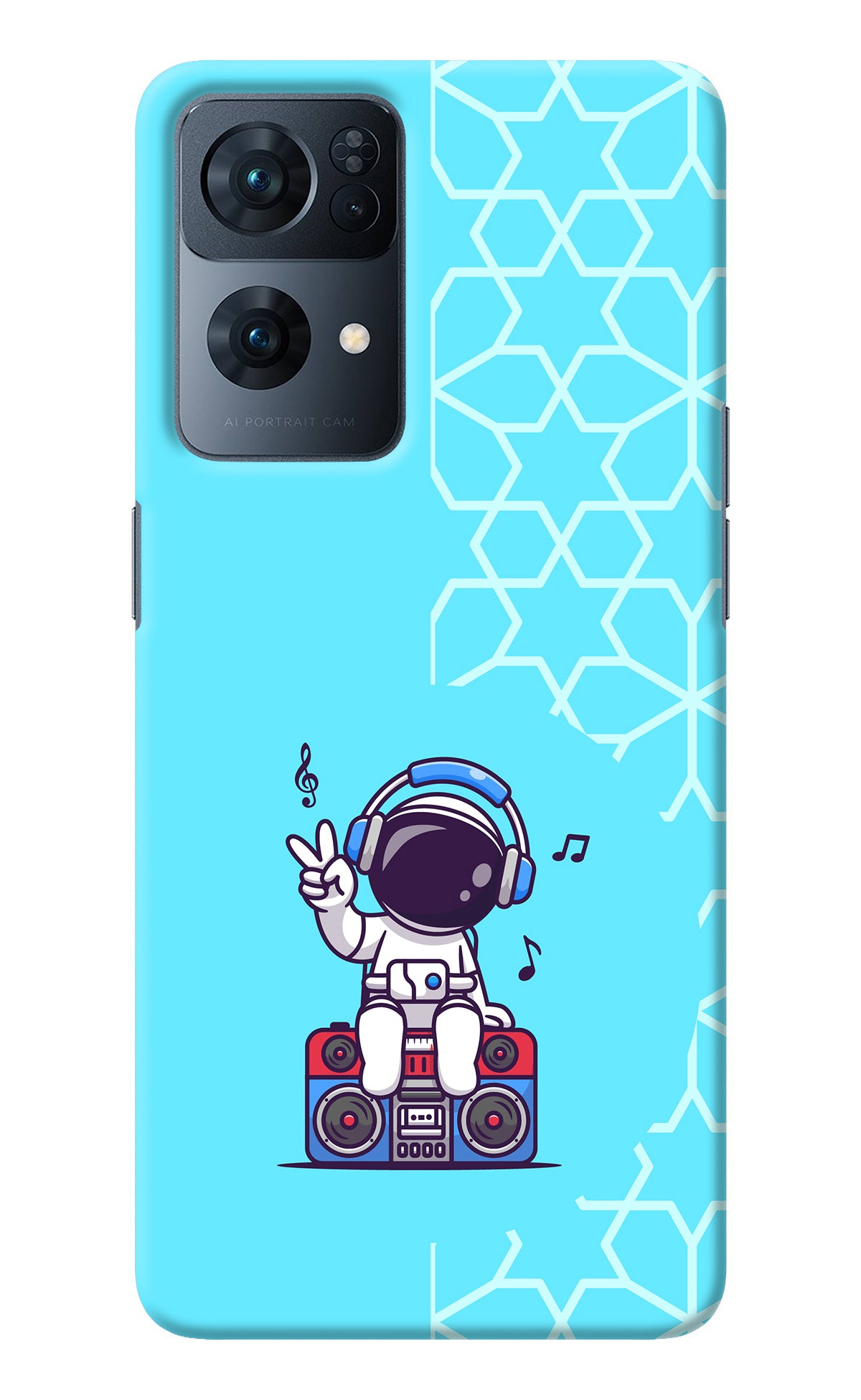 Cute Astronaut Chilling Oppo Reno7 Pro 5G Back Cover