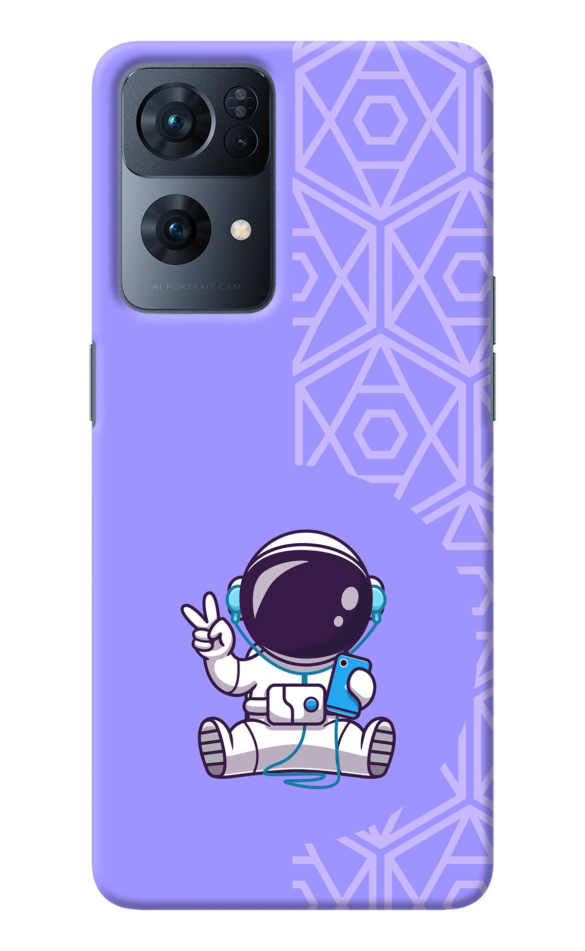 Cute Astronaut Chilling Oppo Reno7 Pro 5G Back Cover