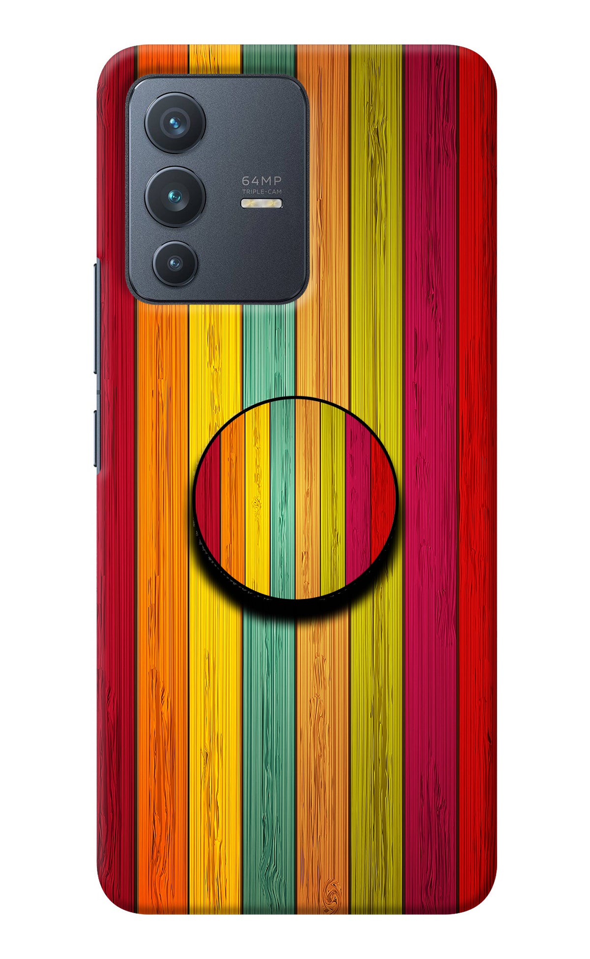 Multicolor Wooden Vivo V23 5G Pop Case