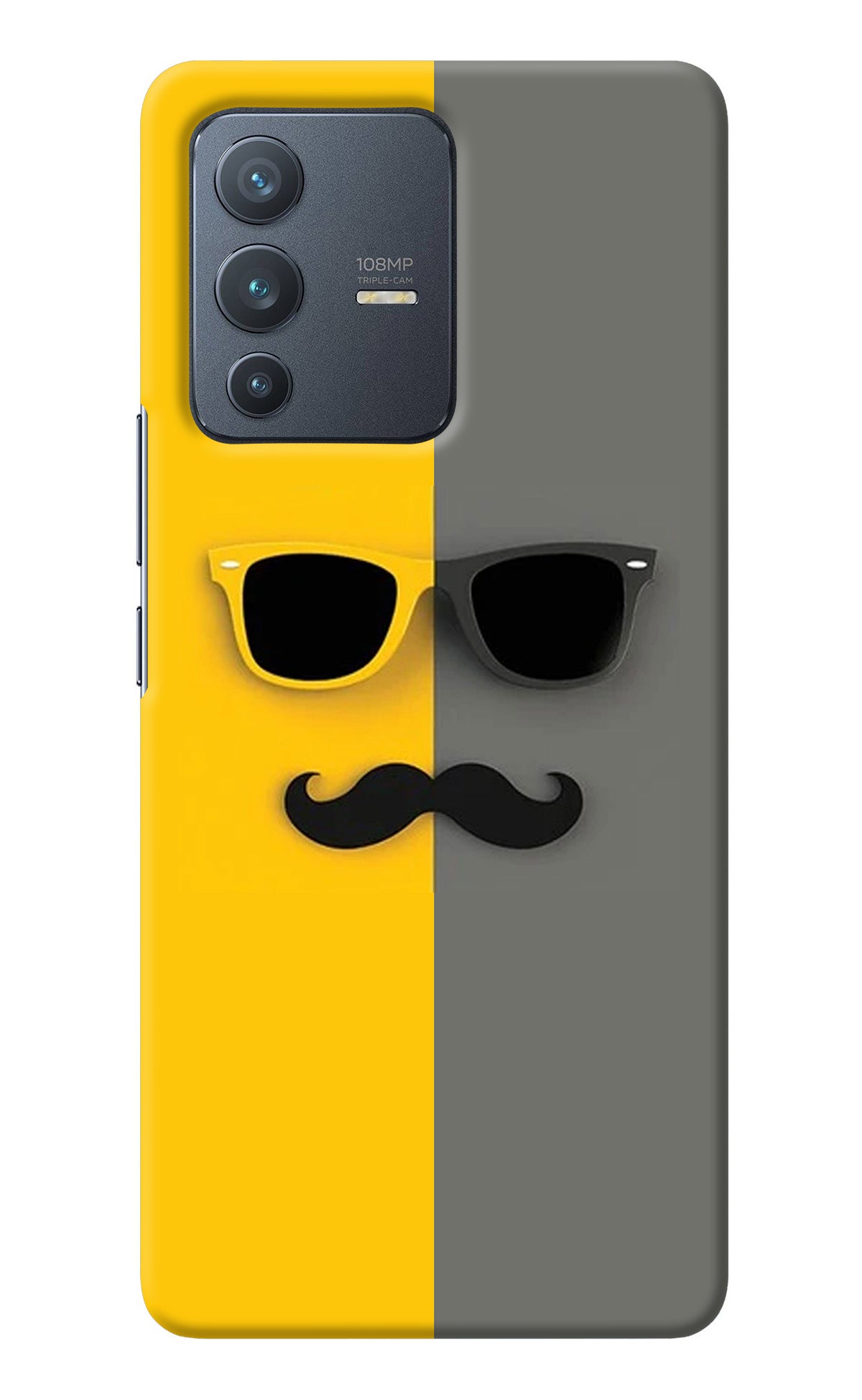 Sunglasses with Mustache Vivo V23 Pro 5G Back Cover