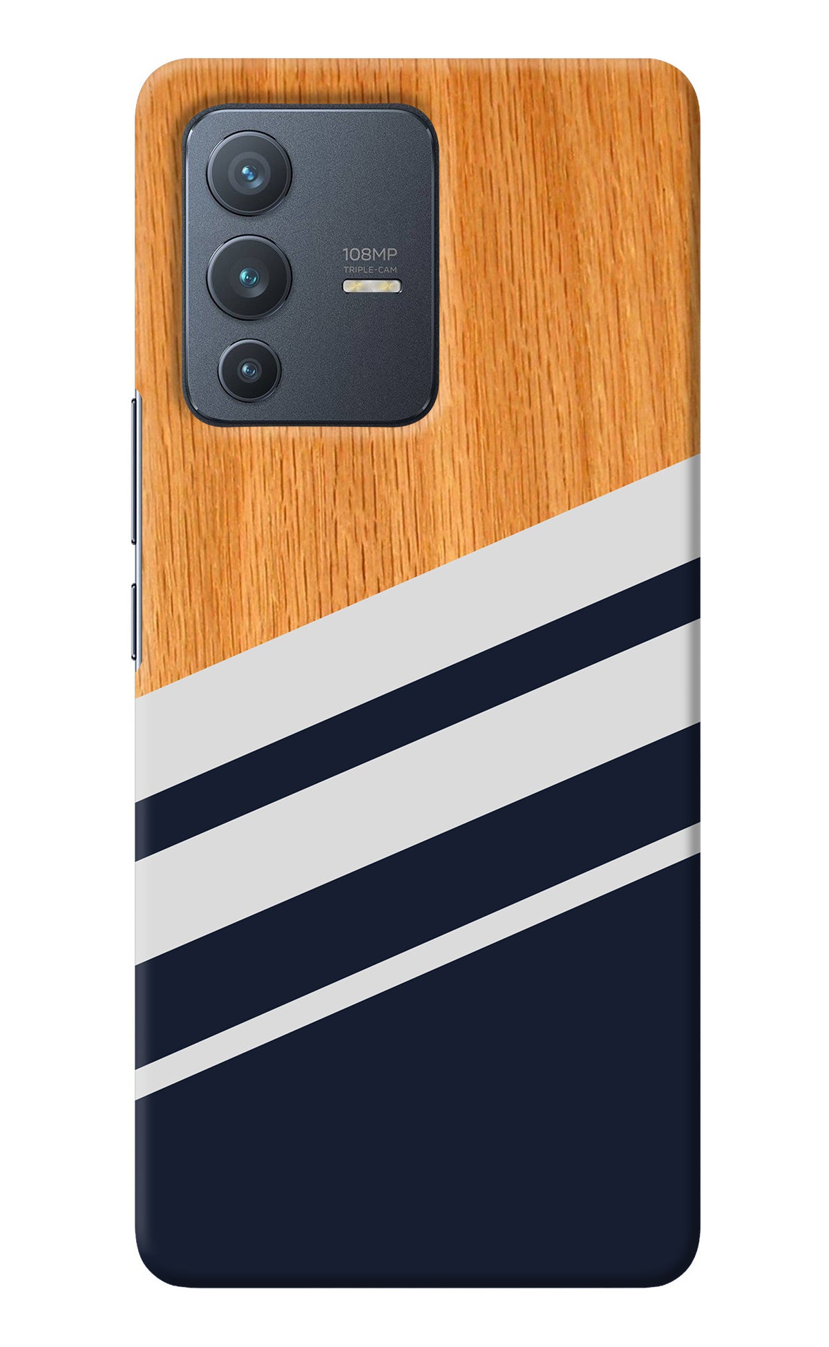 Blue and white wooden Vivo V23 Pro 5G Back Cover