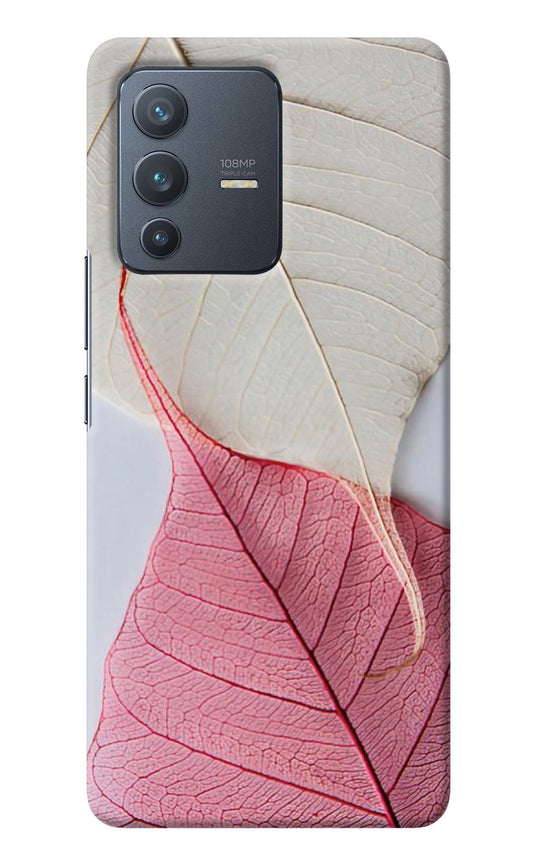 White Pink Leaf Vivo V23 Pro 5G Back Cover