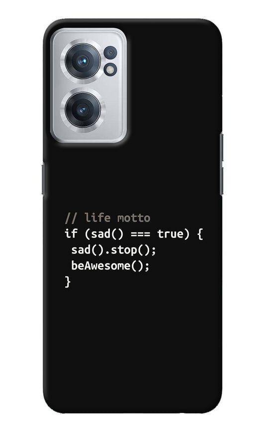 Life Motto Code OnePlus Nord CE 2 5G Back Cover