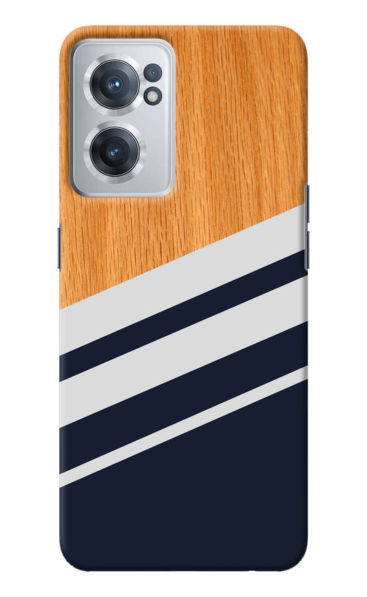 Blue and white wooden OnePlus Nord CE 2 5G Back Cover