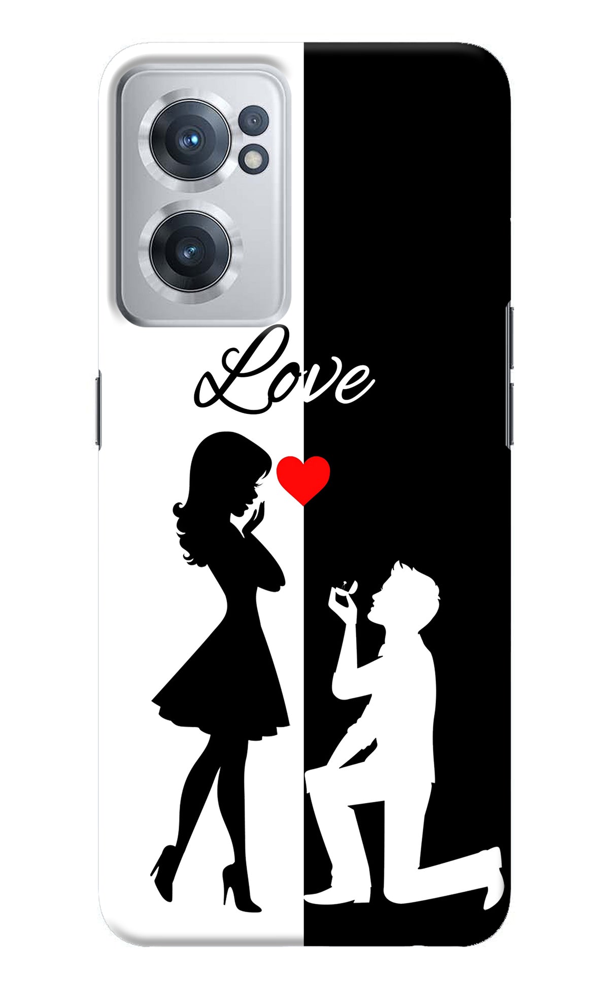 Love Propose Black And White OnePlus Nord CE 2 5G Back Cover