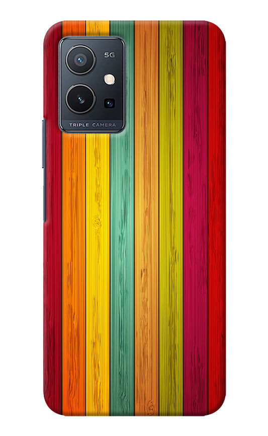 Multicolor Wooden Vivo Y75 5G/Vivo T1 5G Back Cover