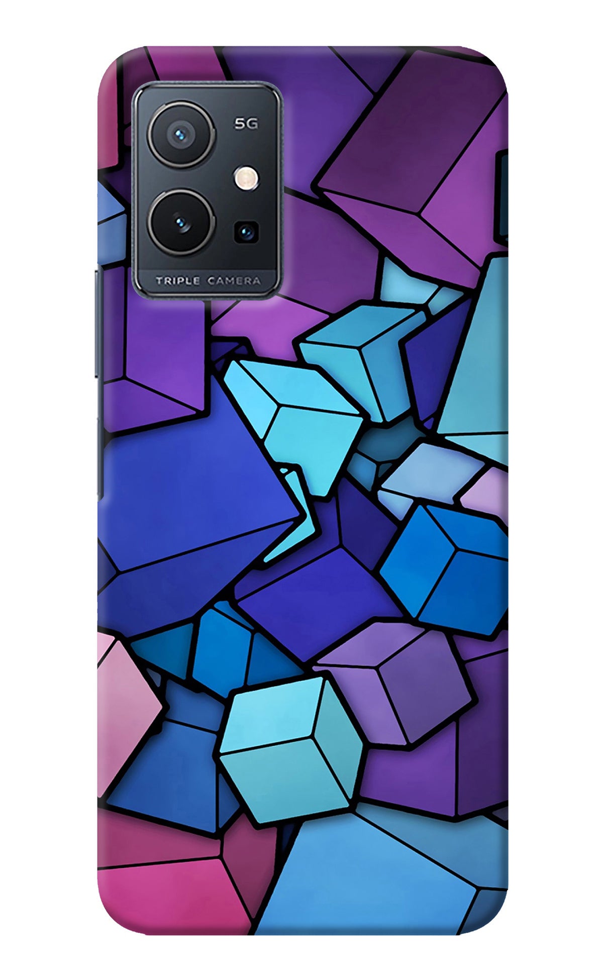 Cubic Abstract Vivo Y75 5G/Vivo T1 5G Back Cover