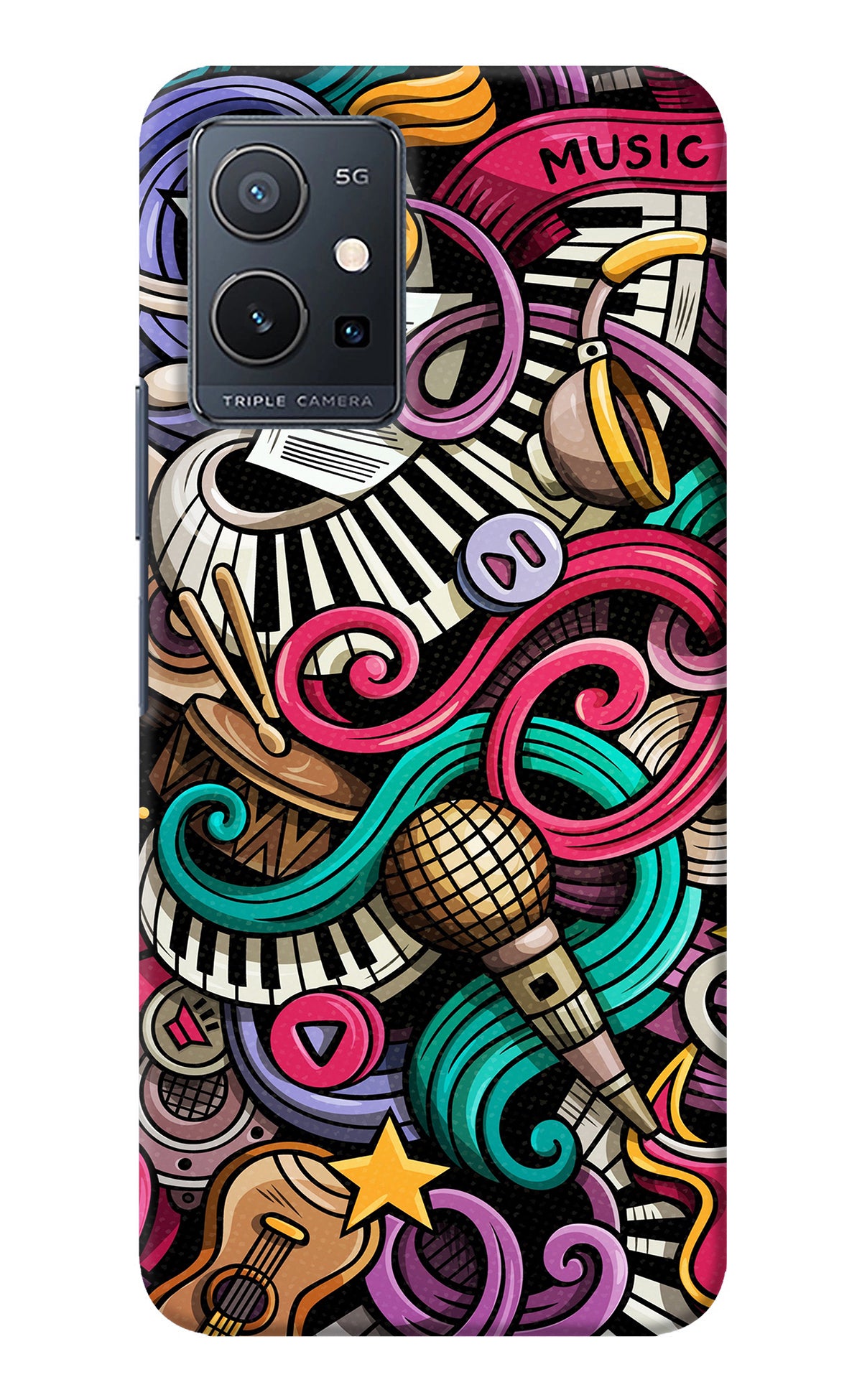 Music Abstract Vivo Y75 5G/Vivo T1 5G Back Cover