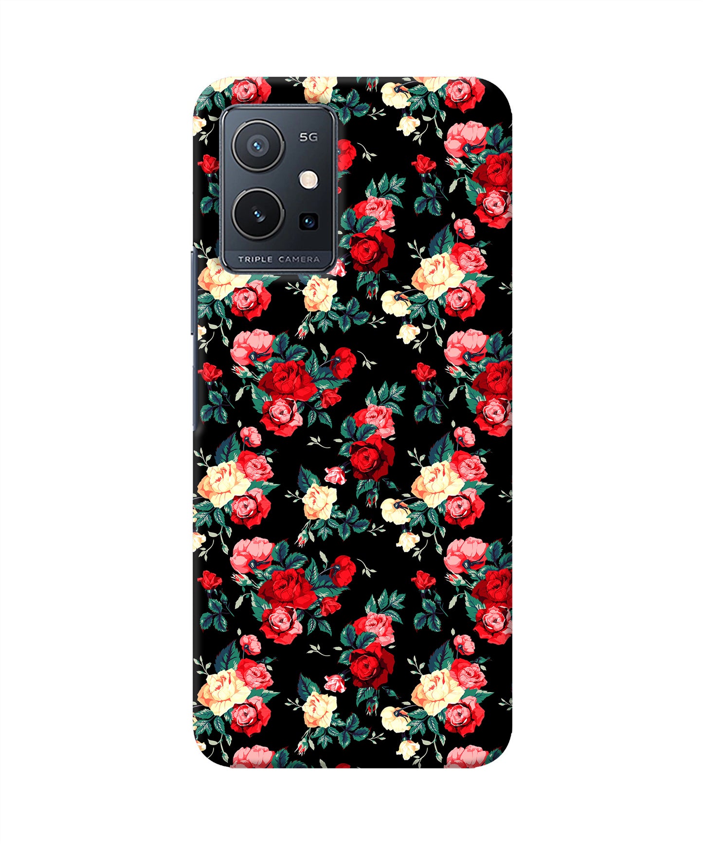 Rose Pattern Vivo Y75 5G/Vivo T1 5G Back Cover