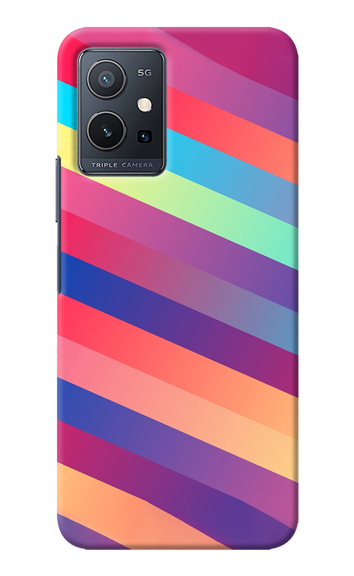 Stripes color Vivo Y75 5G/Vivo T1 5G Back Cover