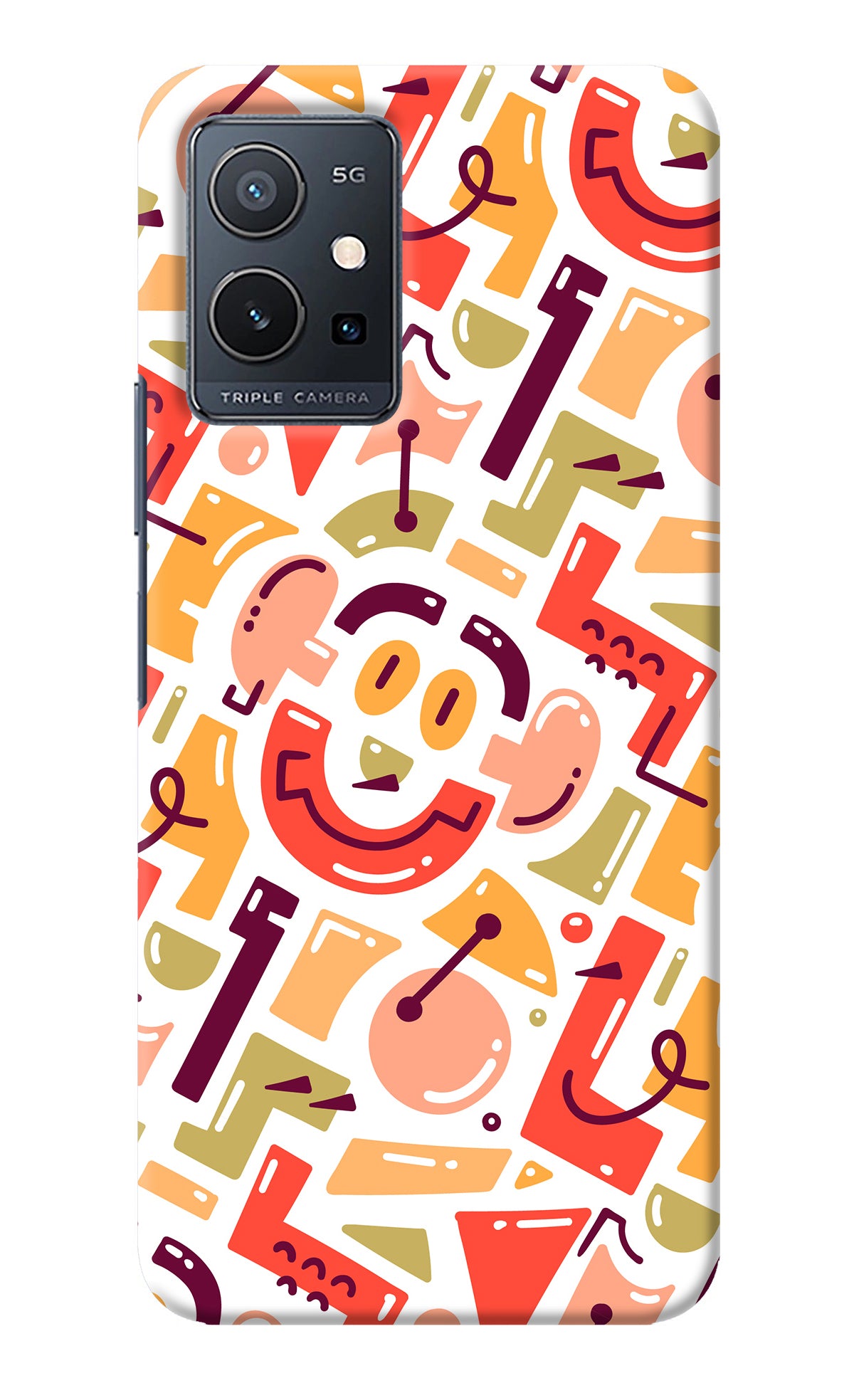 Doodle Pattern Vivo Y75 5G/Vivo T1 5G Back Cover