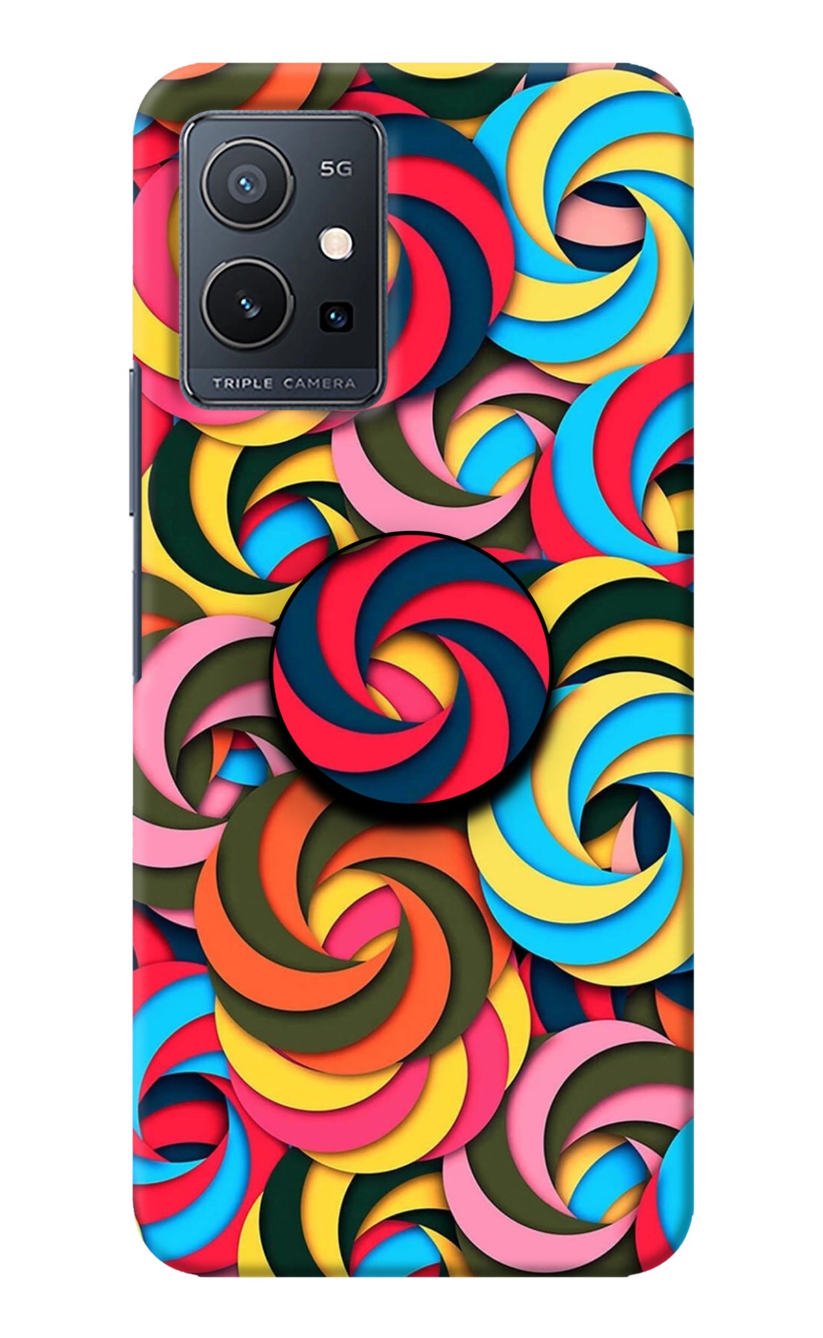 Spiral Pattern Vivo Y75 5G/Vivo T1 5G Pop Case