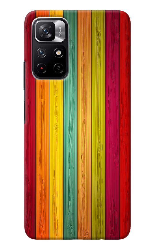 Multicolor Wooden Poco M4 Pro 5G Back Cover