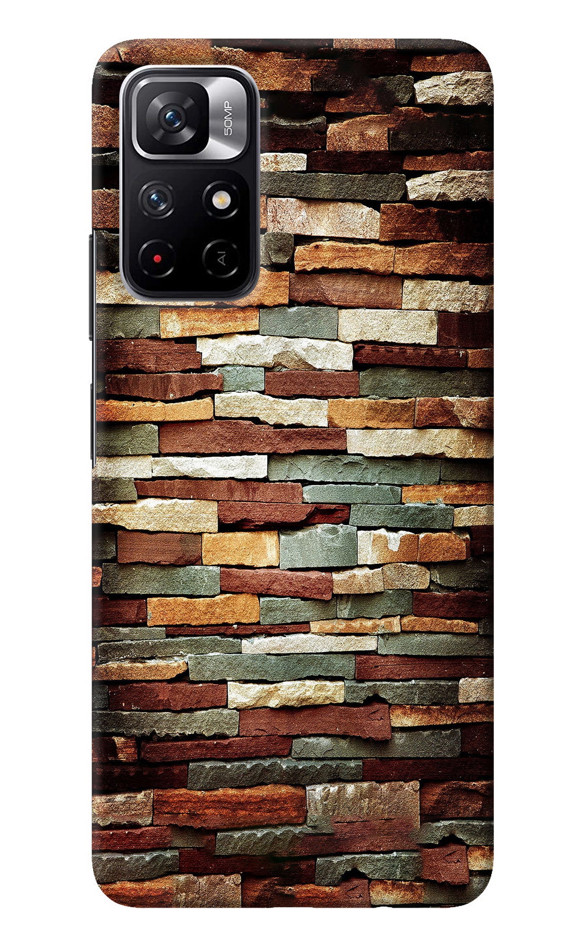 Bricks Pattern Poco M4 Pro 5G Back Cover