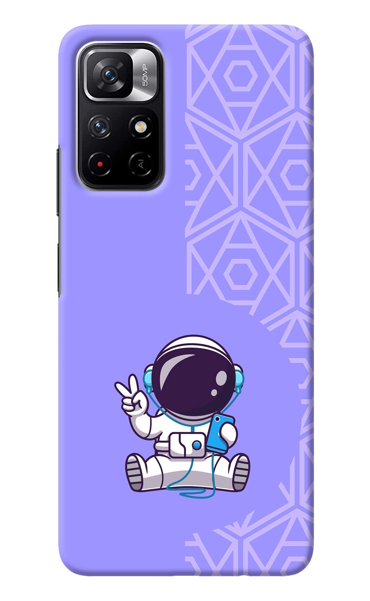 Cute Astronaut Chilling Poco M4 Pro 5G Back Cover