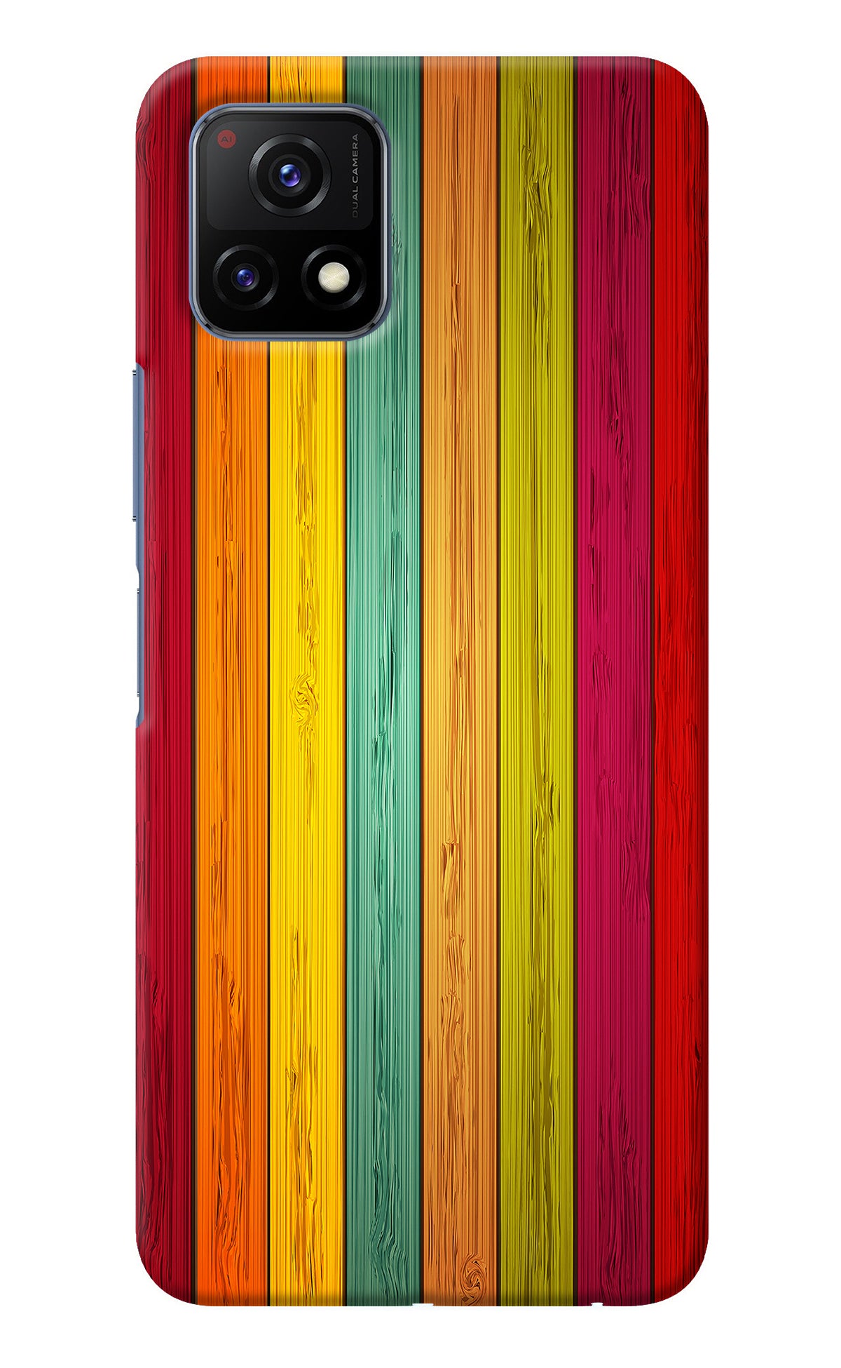 Multicolor Wooden Vivo Y72 5G Back Cover