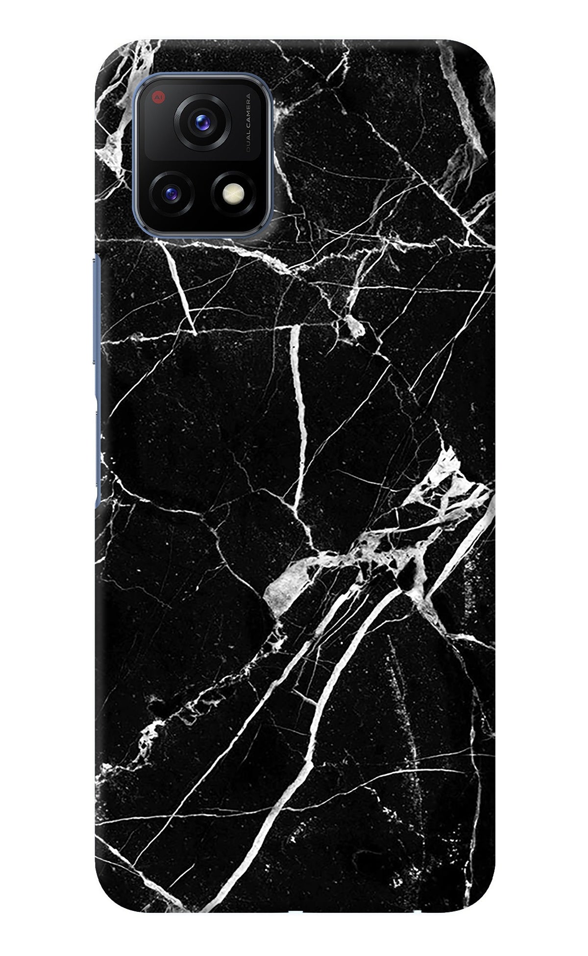 Black Marble Pattern Vivo Y72 5G Back Cover