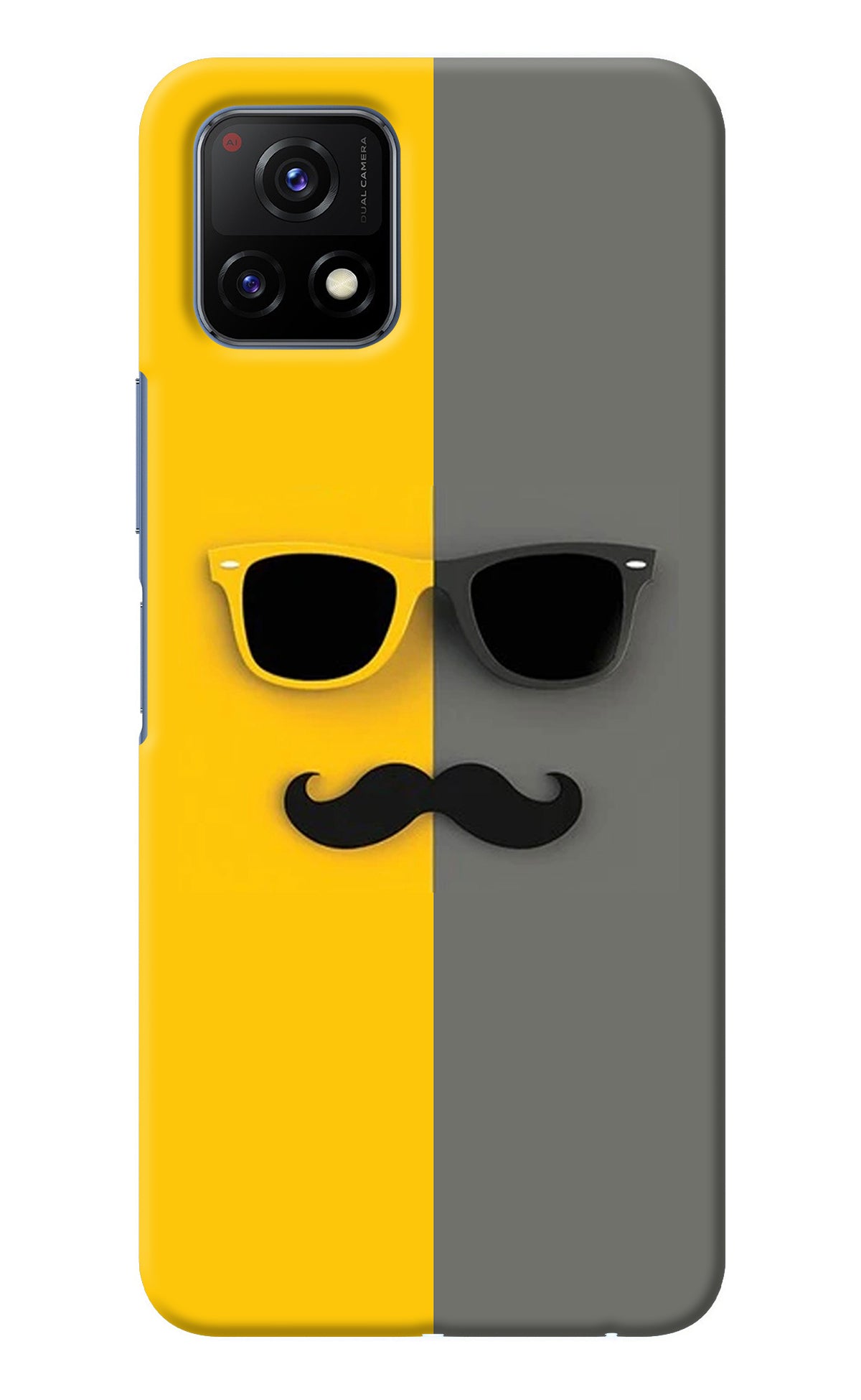 Sunglasses with Mustache Vivo Y72 5G Back Cover