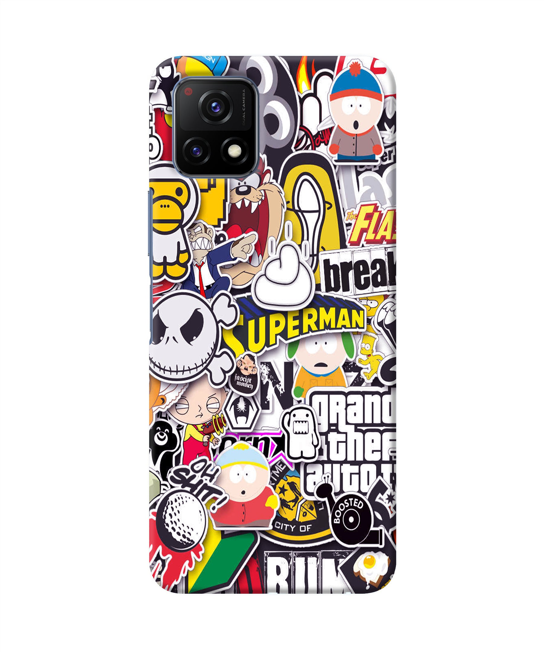 Sticker Bomb Vivo Y72 5G Back Cover