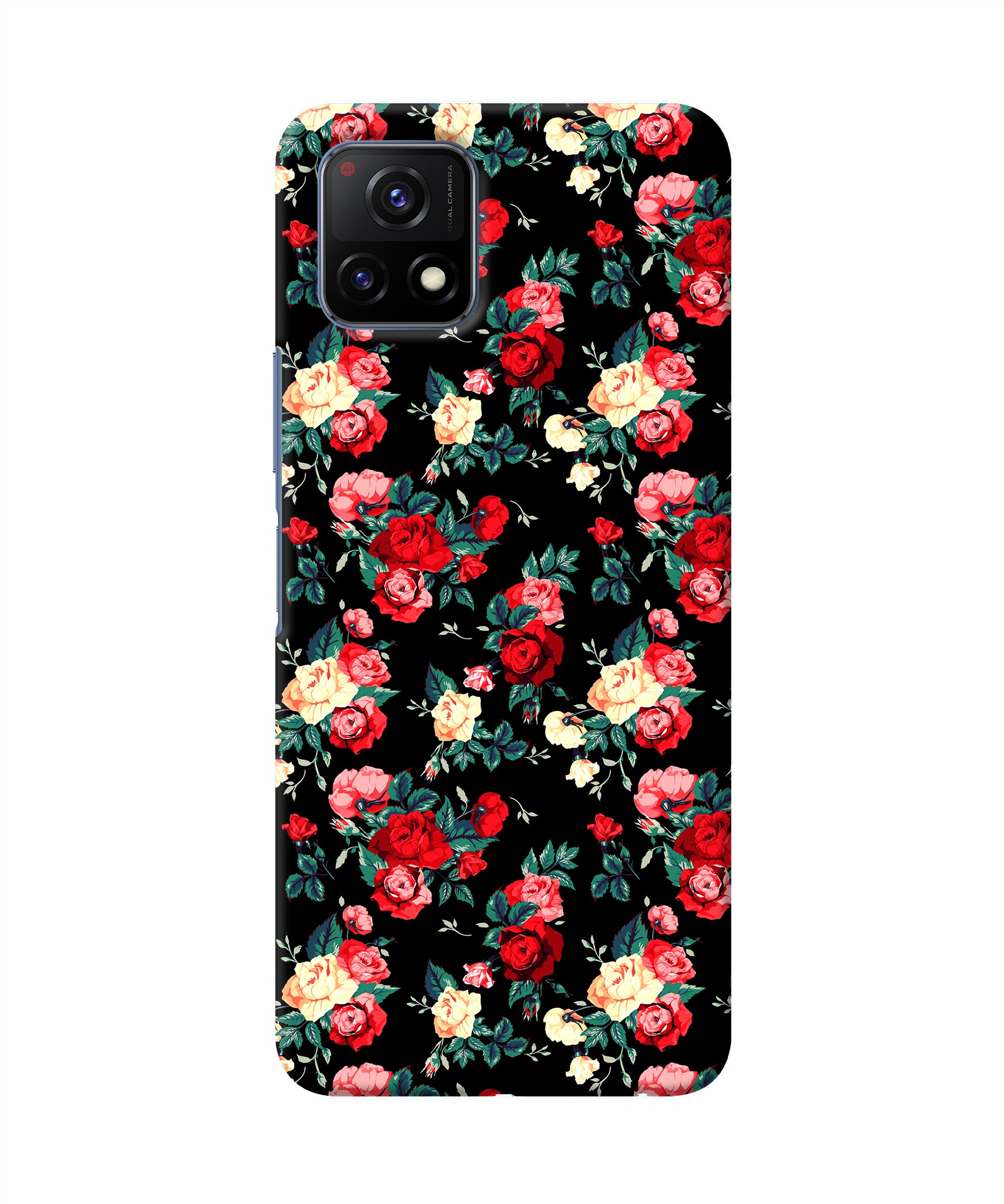 Rose Pattern Vivo Y72 5G Back Cover