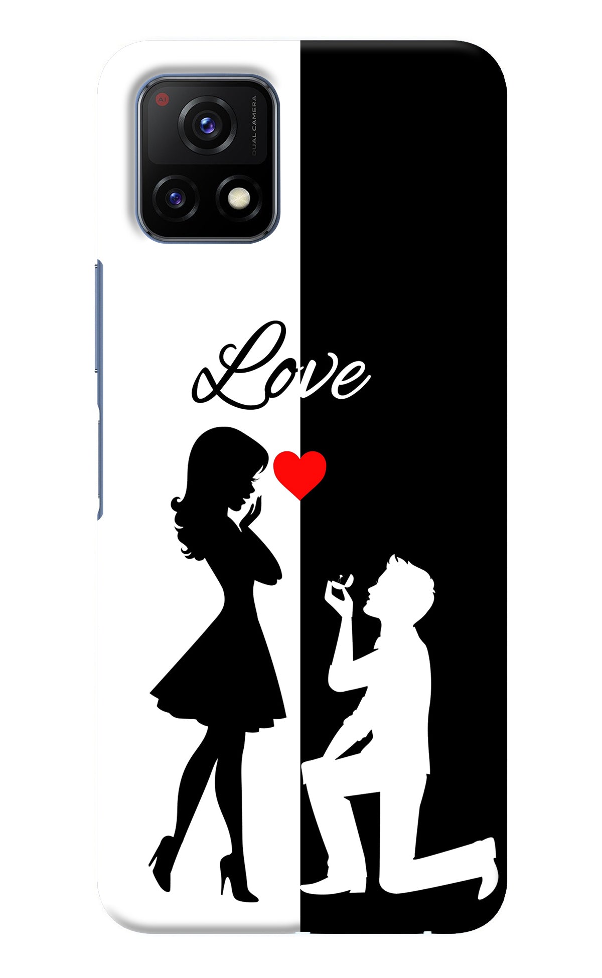 Love Propose Black And White Vivo Y72 5G Back Cover