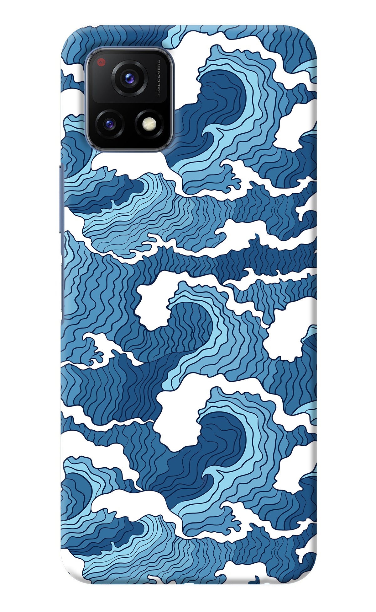 Blue Waves Vivo Y72 5G Back Cover