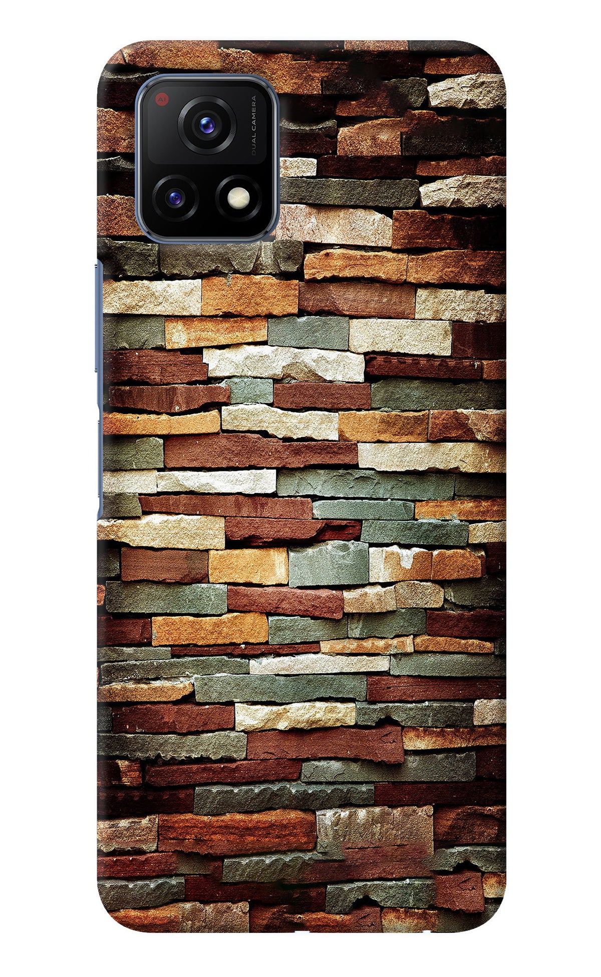 Bricks Pattern Vivo Y72 5G Back Cover