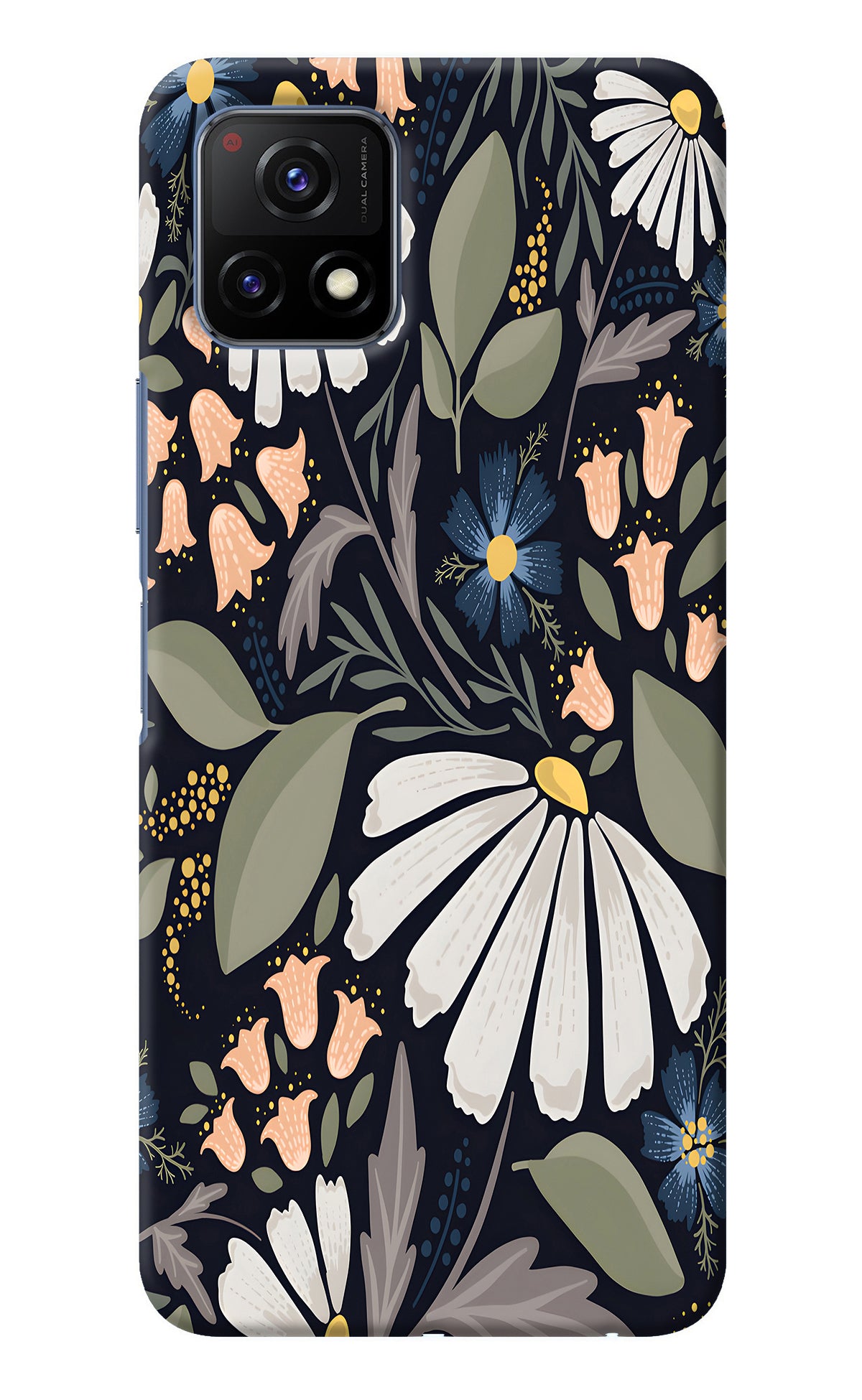 Flowers Art Vivo Y72 5G Back Cover