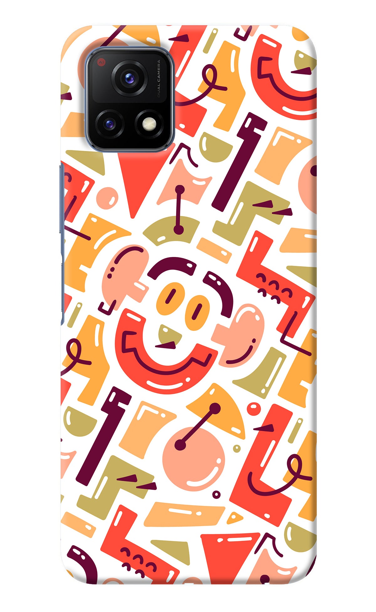 Doodle Pattern Vivo Y72 5G Back Cover