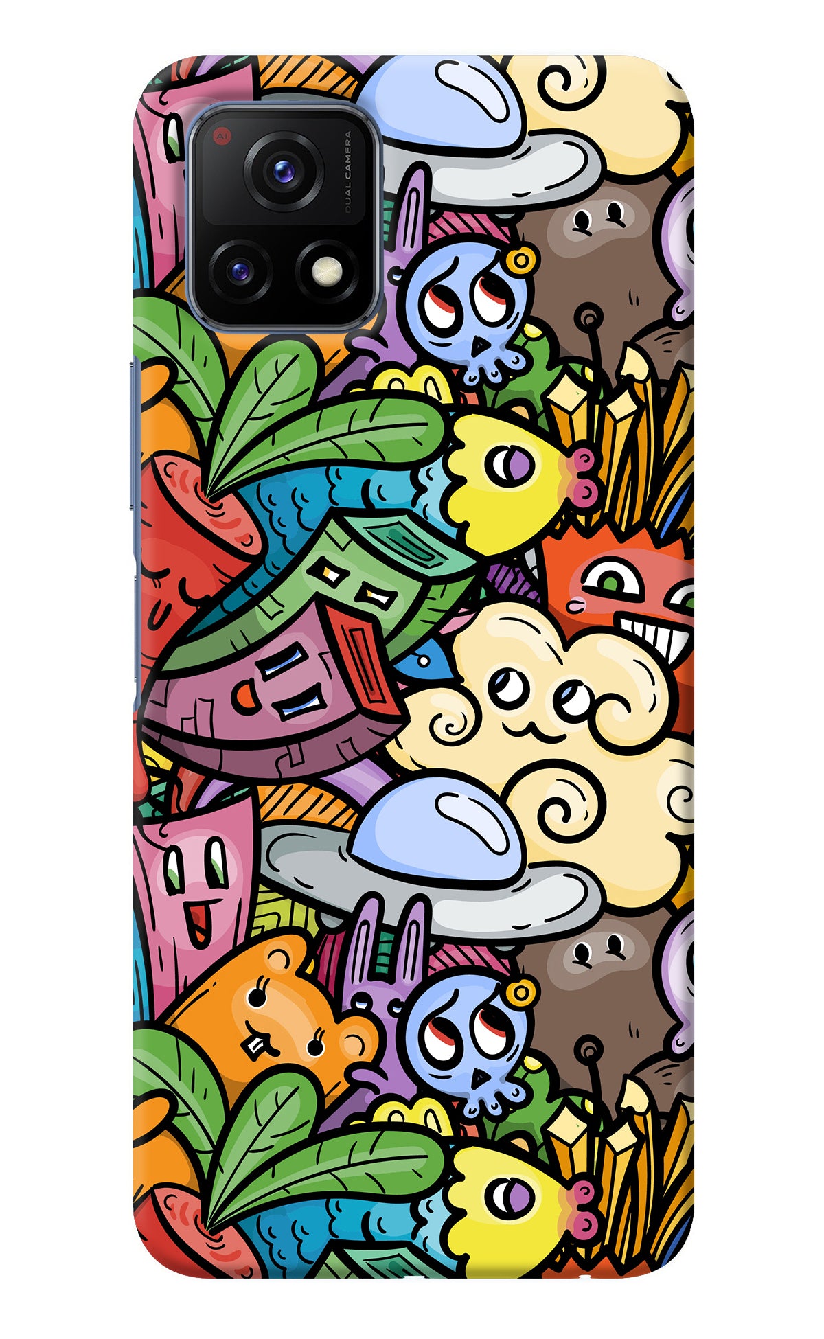 Veggie Doodle Vivo Y72 5G Back Cover