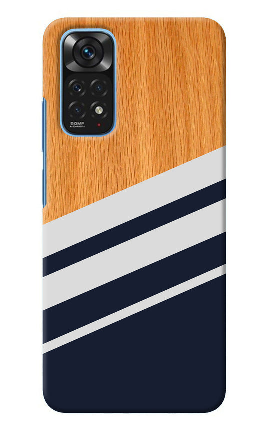 Blue and white wooden Redmi Note 11/11S Back Cover