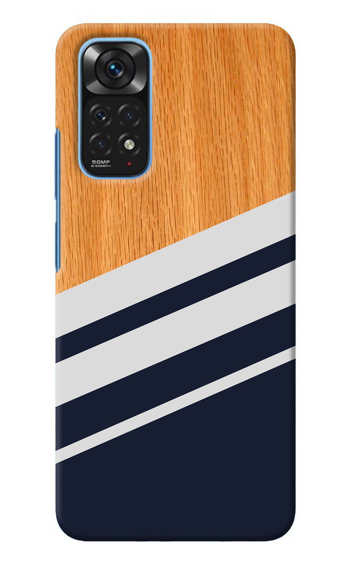 Blue and white wooden Redmi Note 11/11S Back Cover