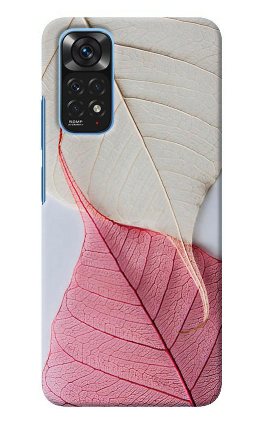 White Pink Leaf Redmi Note 11/11S Back Cover